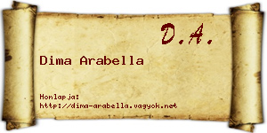 Dima Arabella névjegykártya